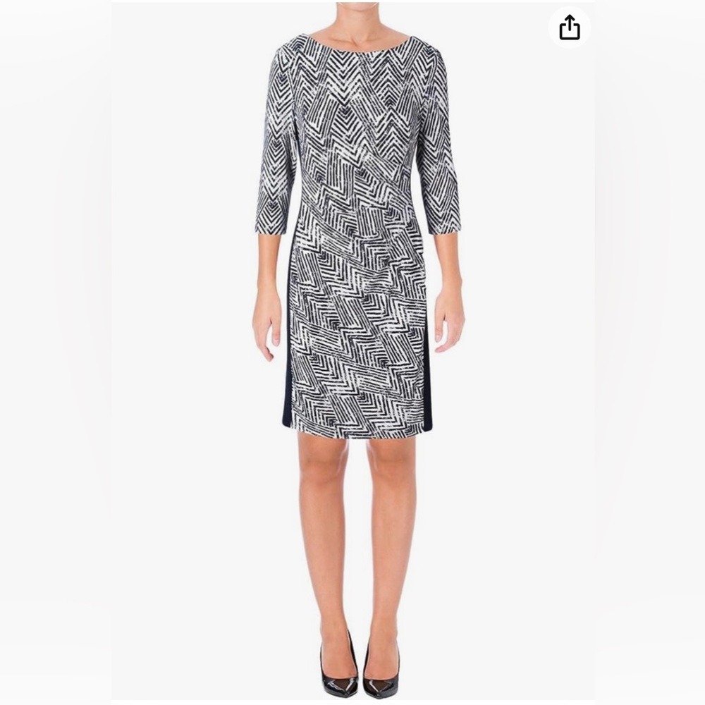 Chic Ralph Lauren Print Stretch Jersey Dress
